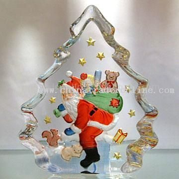Christmas Santa Claus 2D Mould Painted Crystal